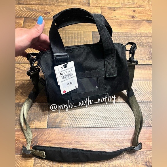 Zara Mini Nylon Duffel Tubular Crossbody, NWT - Picture 2 of 12